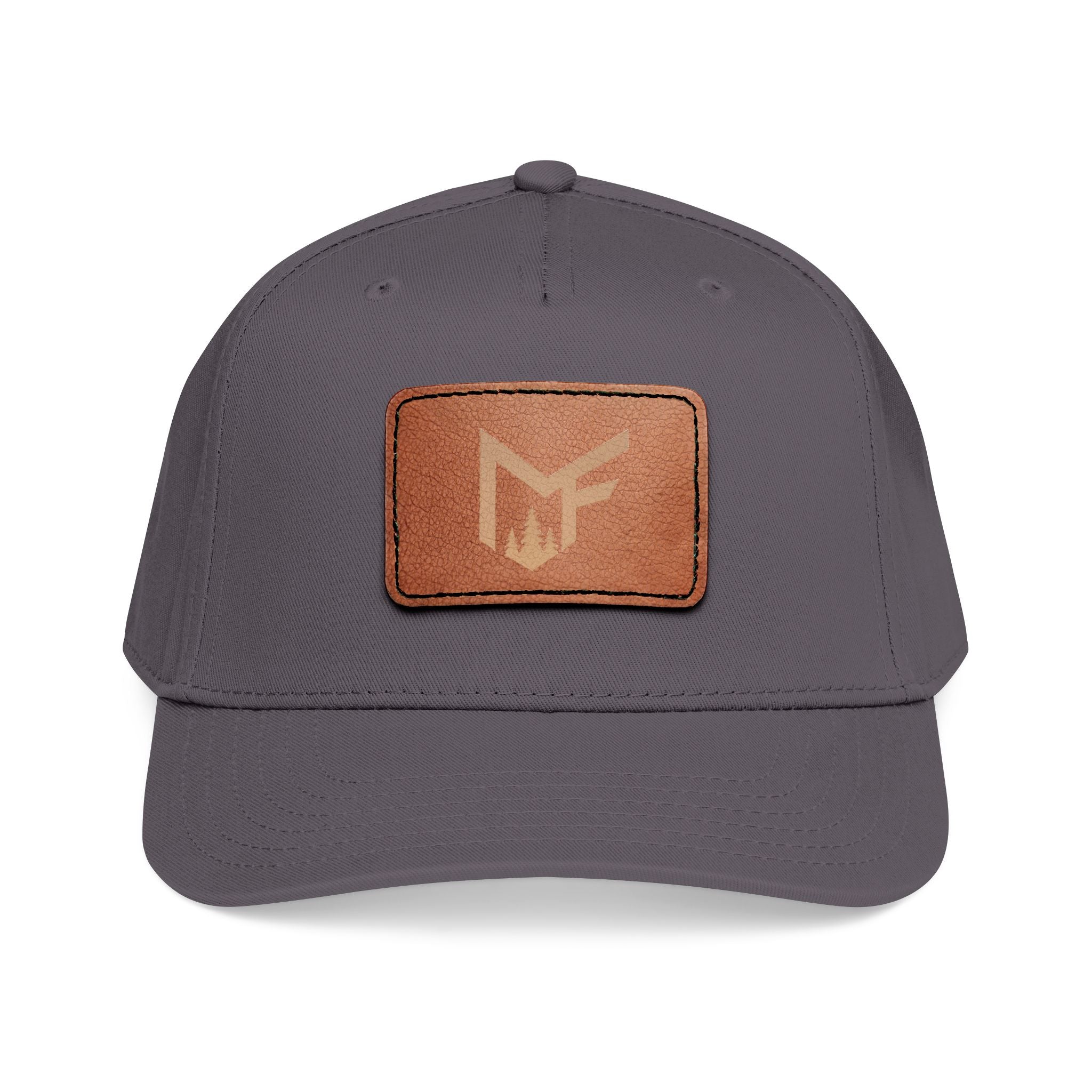 Leather Patch Baseball Cap — Mid Profile Casual Trucker Hat