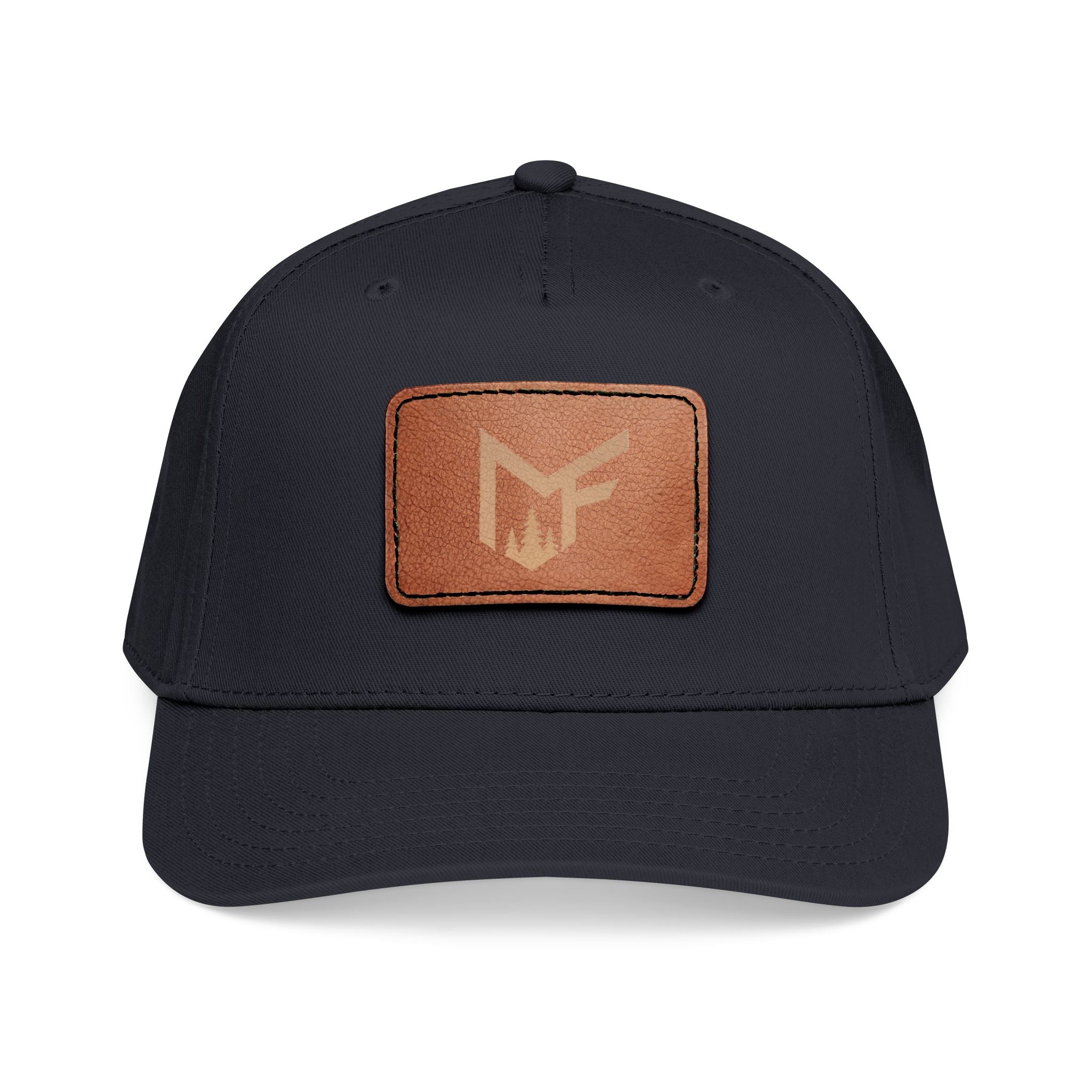 Leather Patch Baseball Cap — Mid Profile Casual Trucker Hat