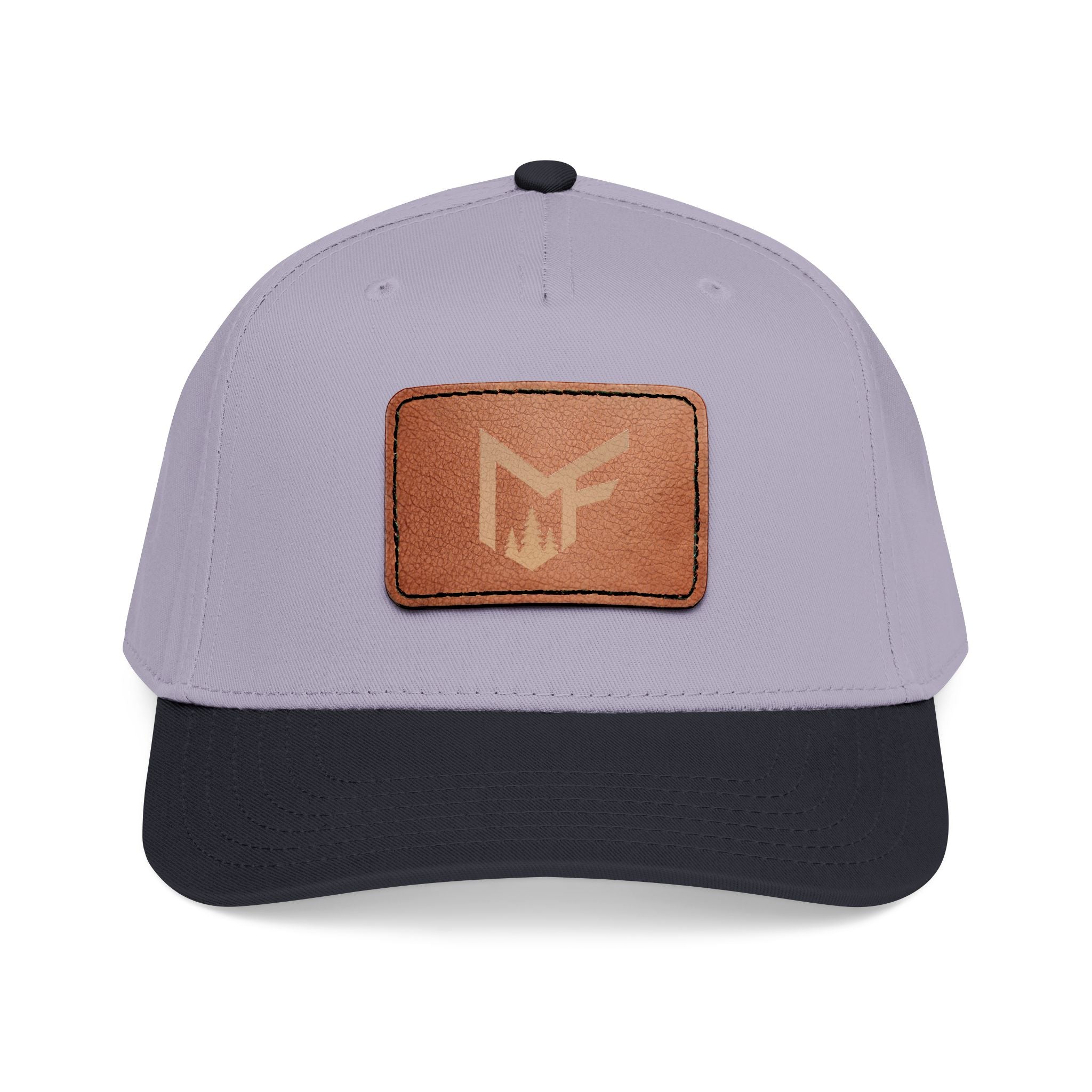 Leather Patch Baseball Cap — Mid Profile Casual Trucker Hat