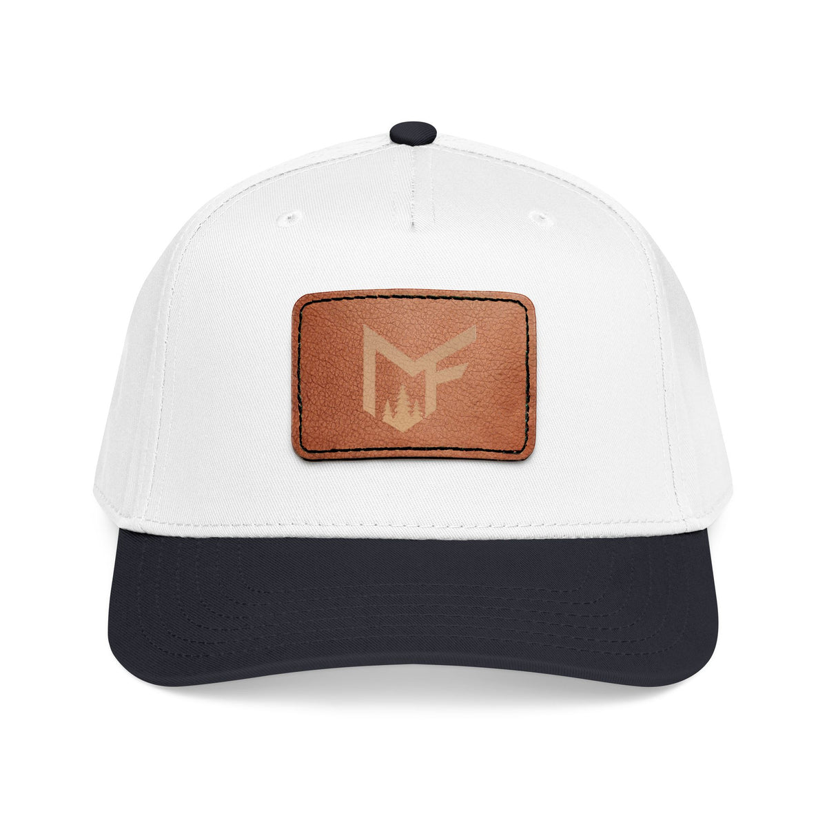 Leather Patch Baseball Cap — Mid Profile Casual Trucker Hat