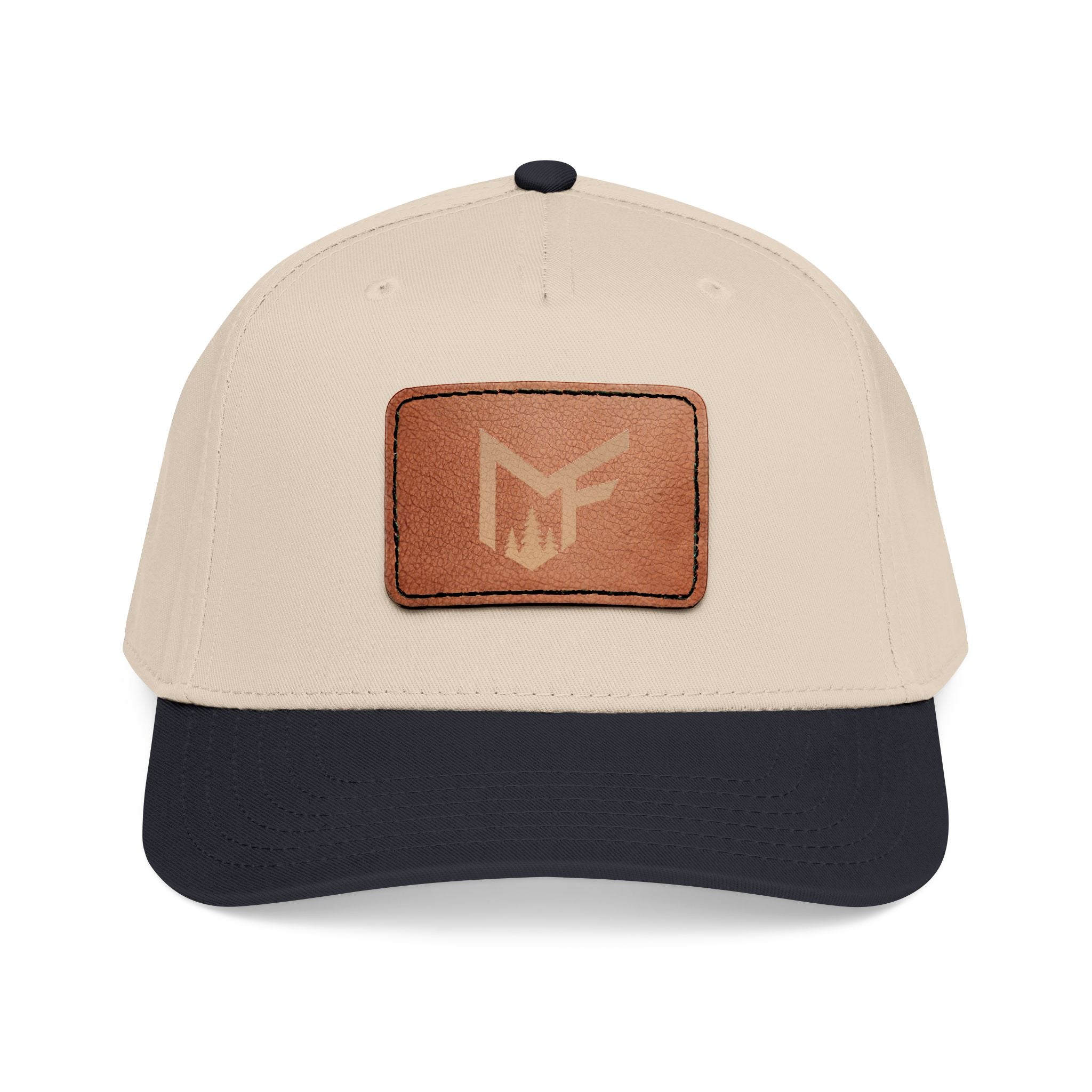 Leather Patch Baseball Cap — Mid Profile Casual Trucker Hat
