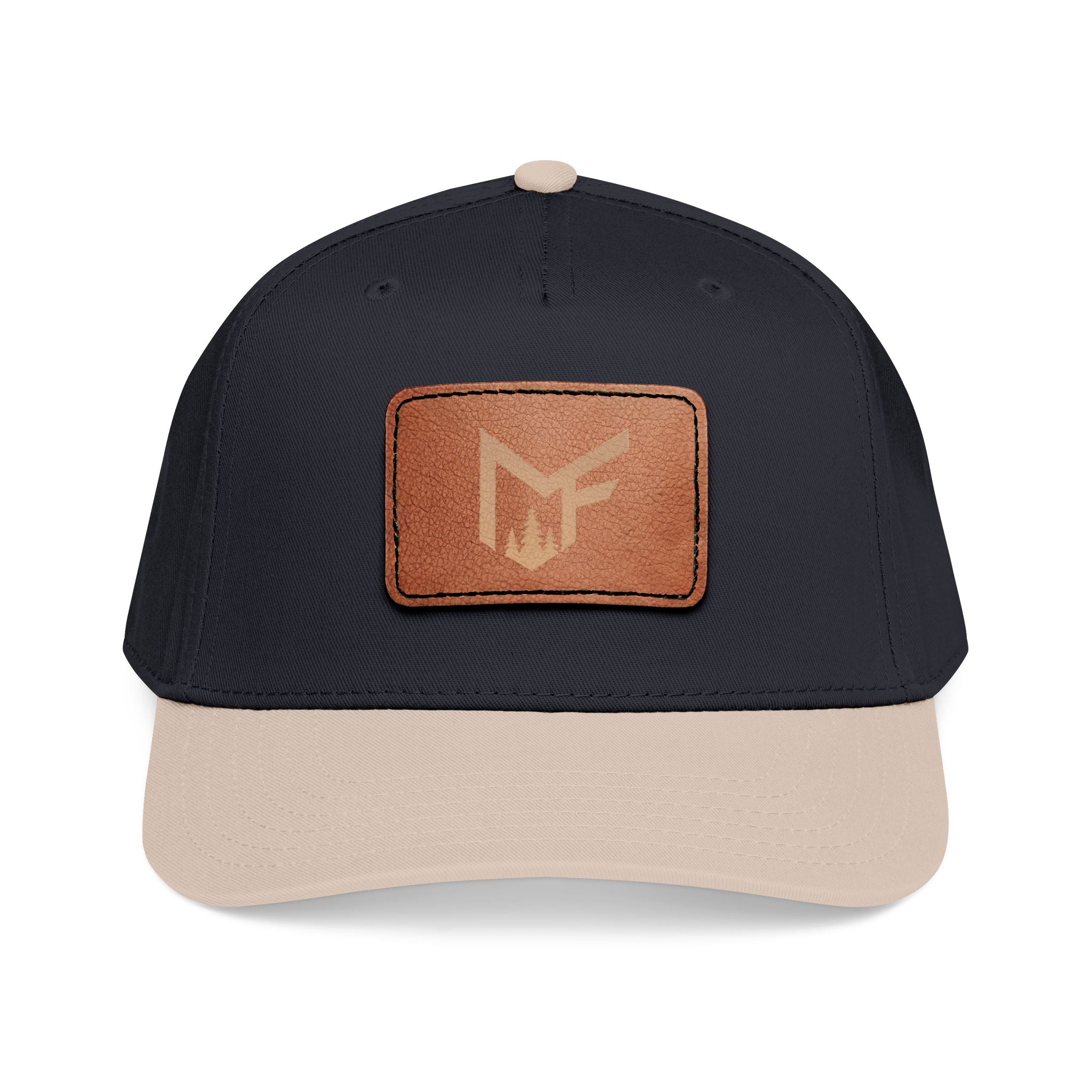 Leather Patch Baseball Cap — Mid Profile Casual Trucker Hat