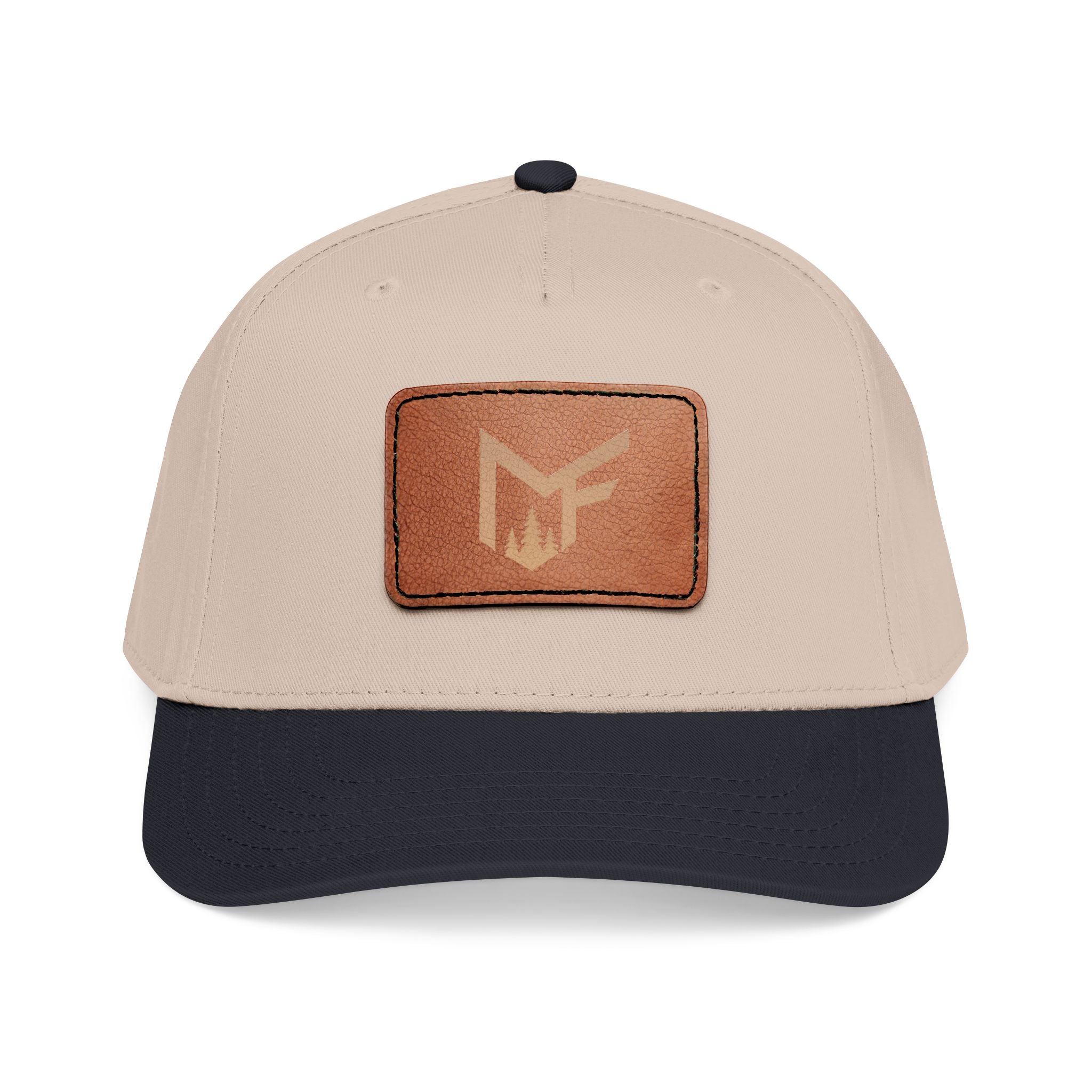 Leather Patch Baseball Cap — Mid Profile Casual Trucker Hat