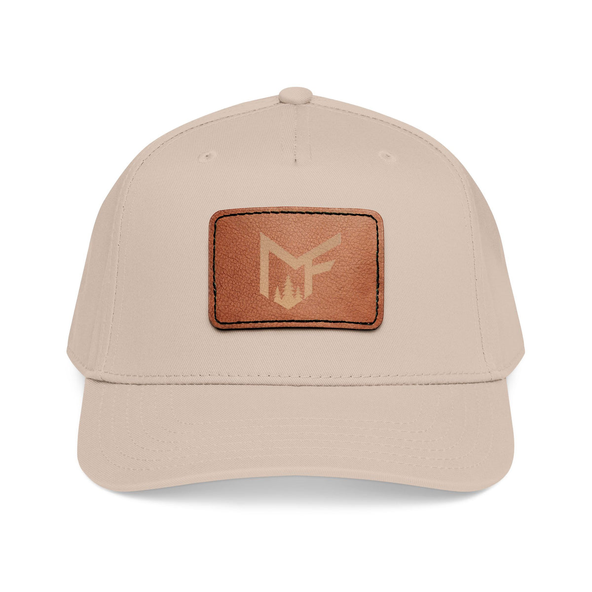 Leather Patch Baseball Cap — Mid Profile Casual Trucker Hat