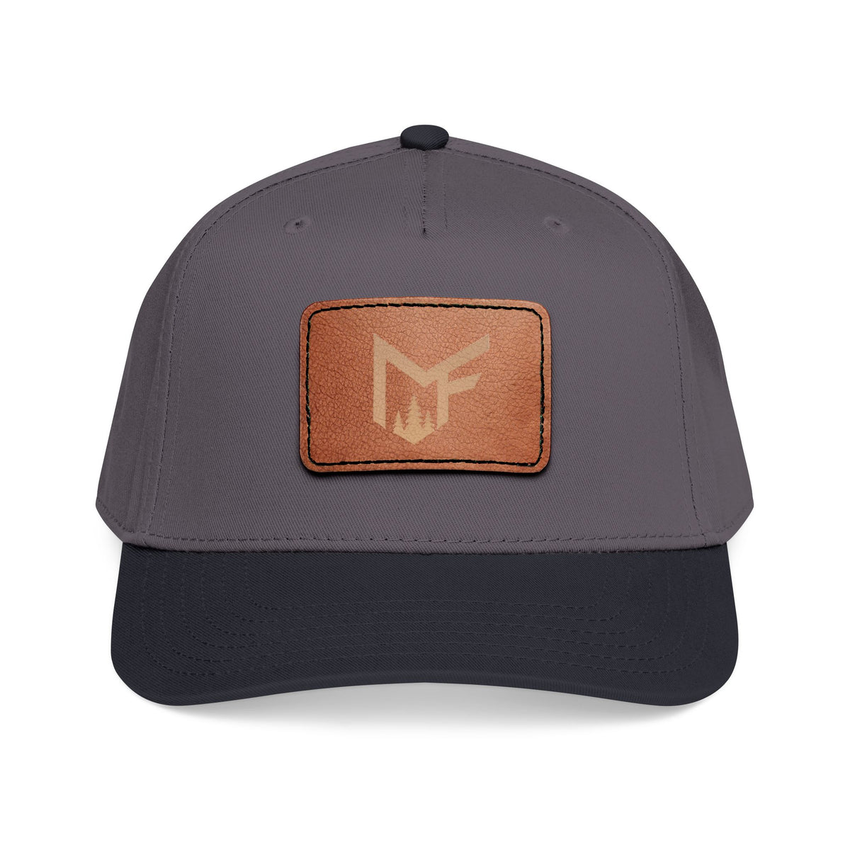 Leather Patch Baseball Cap — Mid Profile Casual Trucker Hat